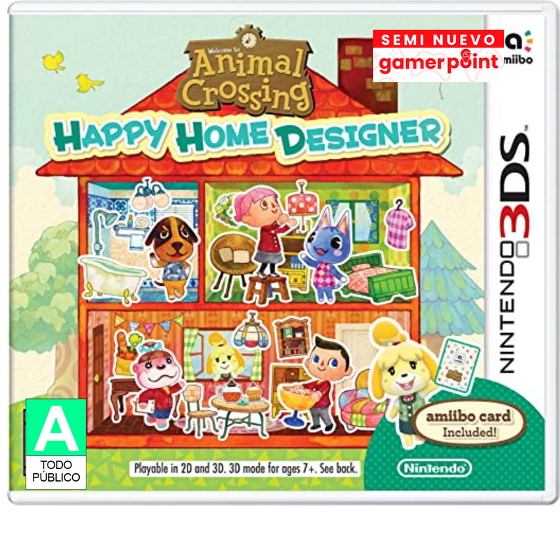 Animal Crossing: Happy Home Designer 3Ds Usado